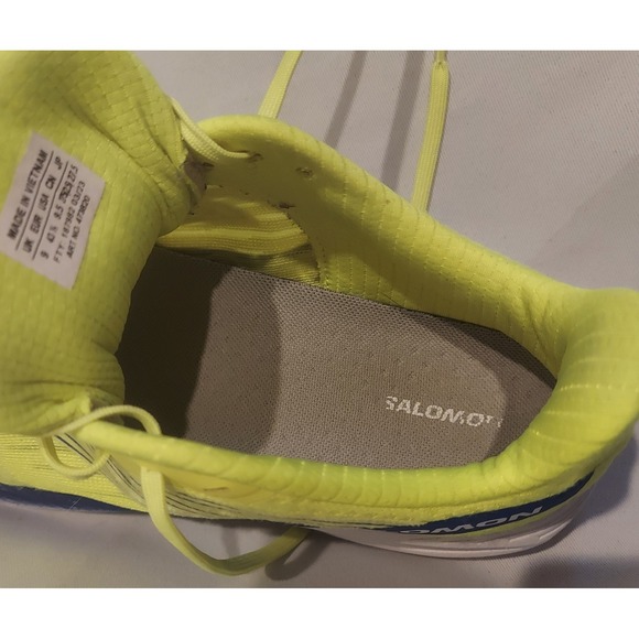 Salomon Mens Phosphor Yellow & Blue Aero Blaze Running Shoes Sneakers Size 9.5 - Picture 9 of 16